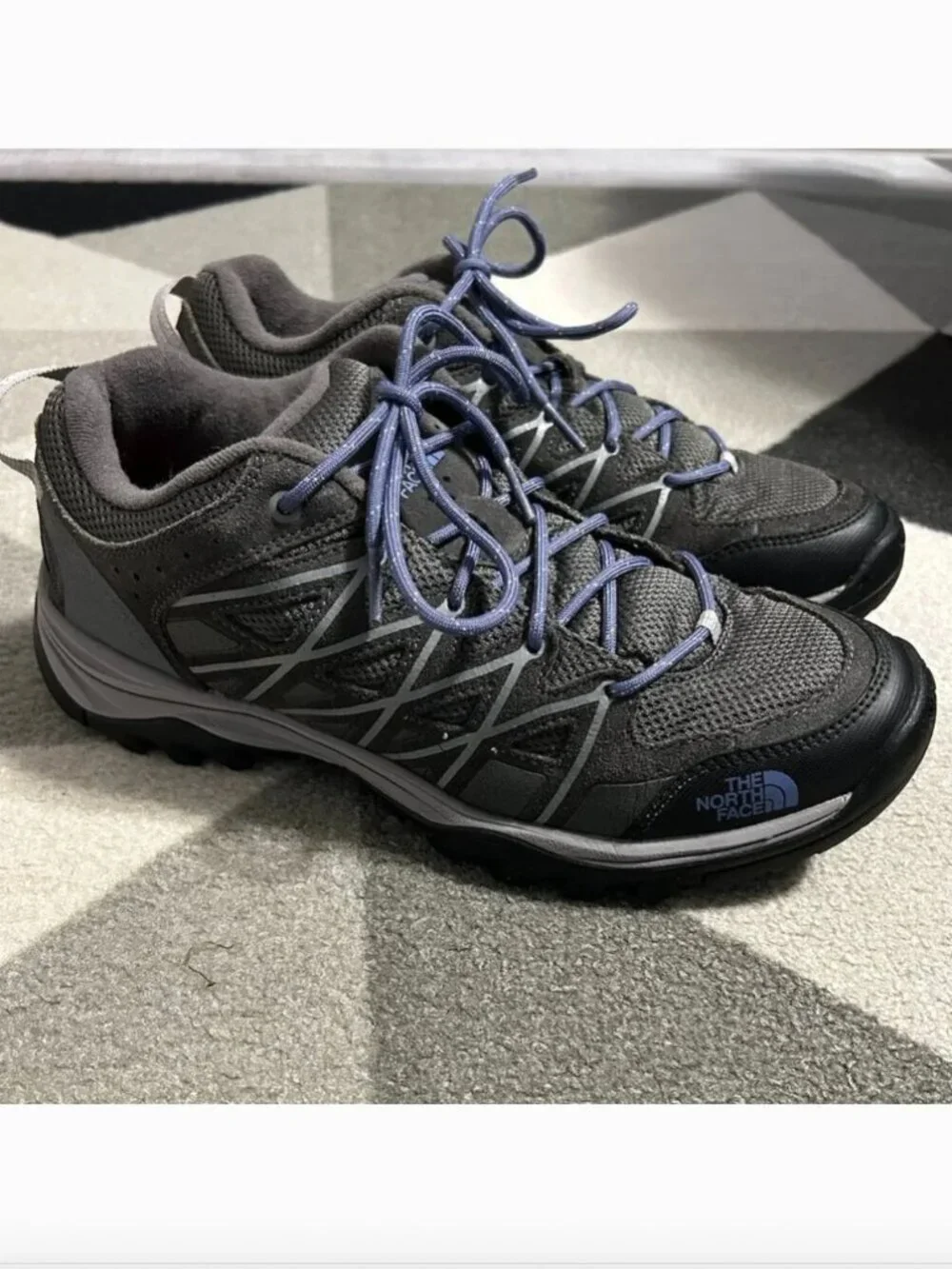 THE NORTH FACE Storm Ill WP Hiking Gray/Marlin‎ Blue Sneakers Women's Size 10